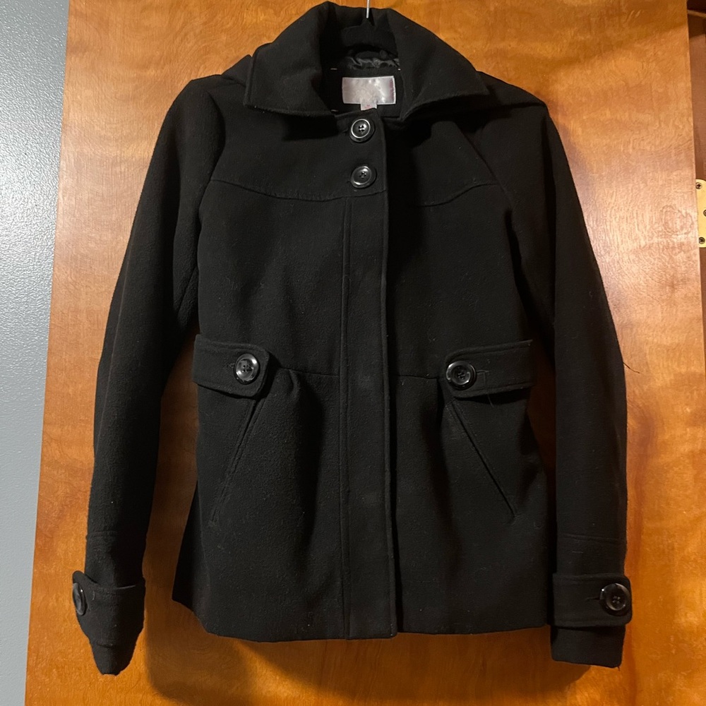 Black Short Peacoat Size Medium